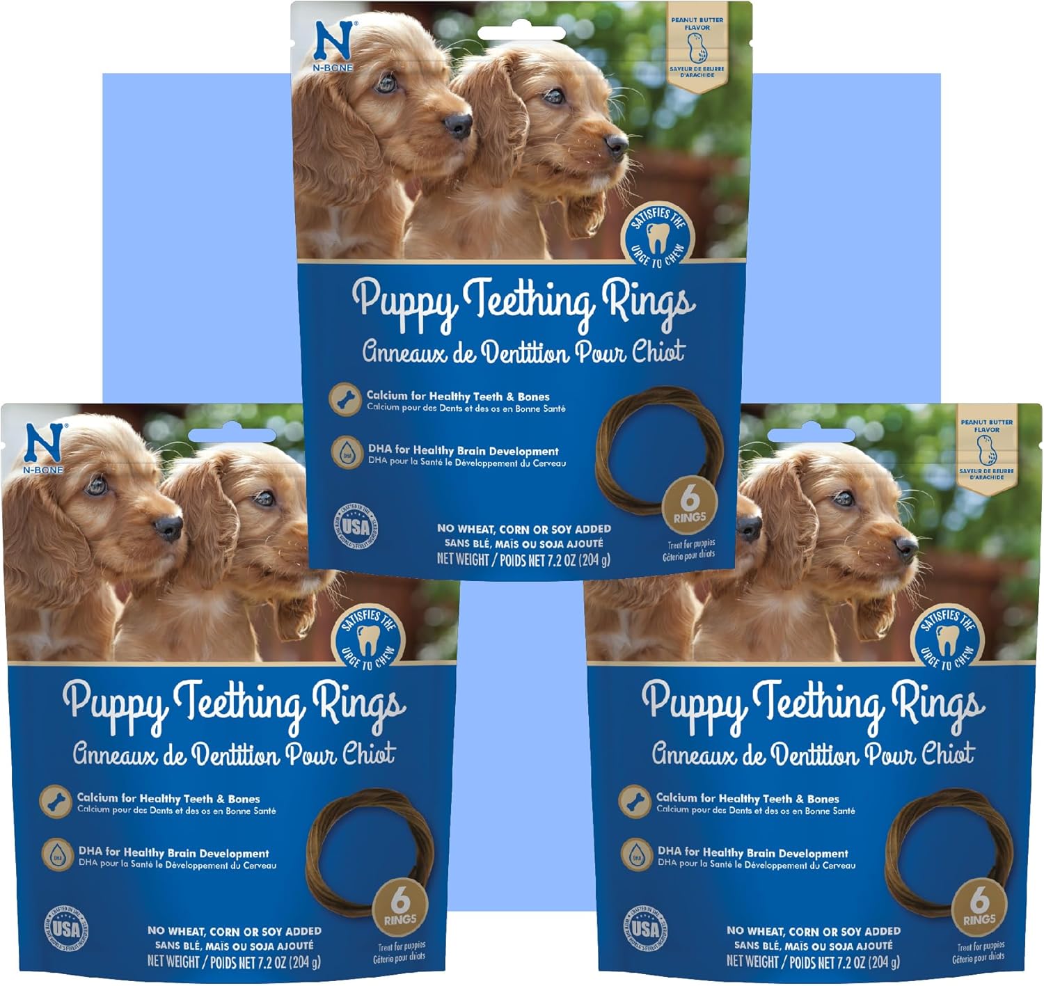 N-Bone Puppy Teething Rings for Sore Gums and Teething Pain