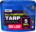 30 ft x 30 ft Blue Tarp with Grommets Reinforced - Durable 5 Mil