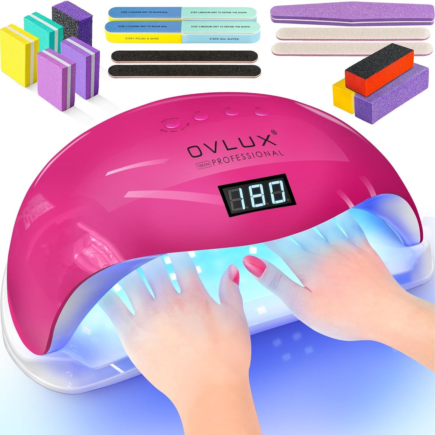 OVLUX 180W UV LED Nail Lamp for Salon-Quality Nails at Home