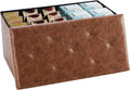 DUMOS 30 Inch Folding Storage Ottoman Bench for Modern Living