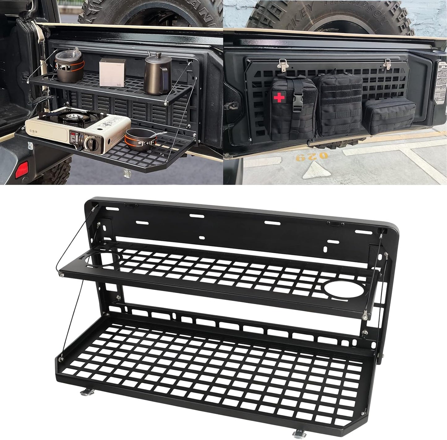 Tailgate Table Rear Foldable Cargo Shelf for Jeep Wrangler