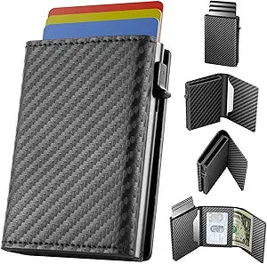 WELLNEC Mens Pop Up Wallet - RFID Blocking, Slim Design