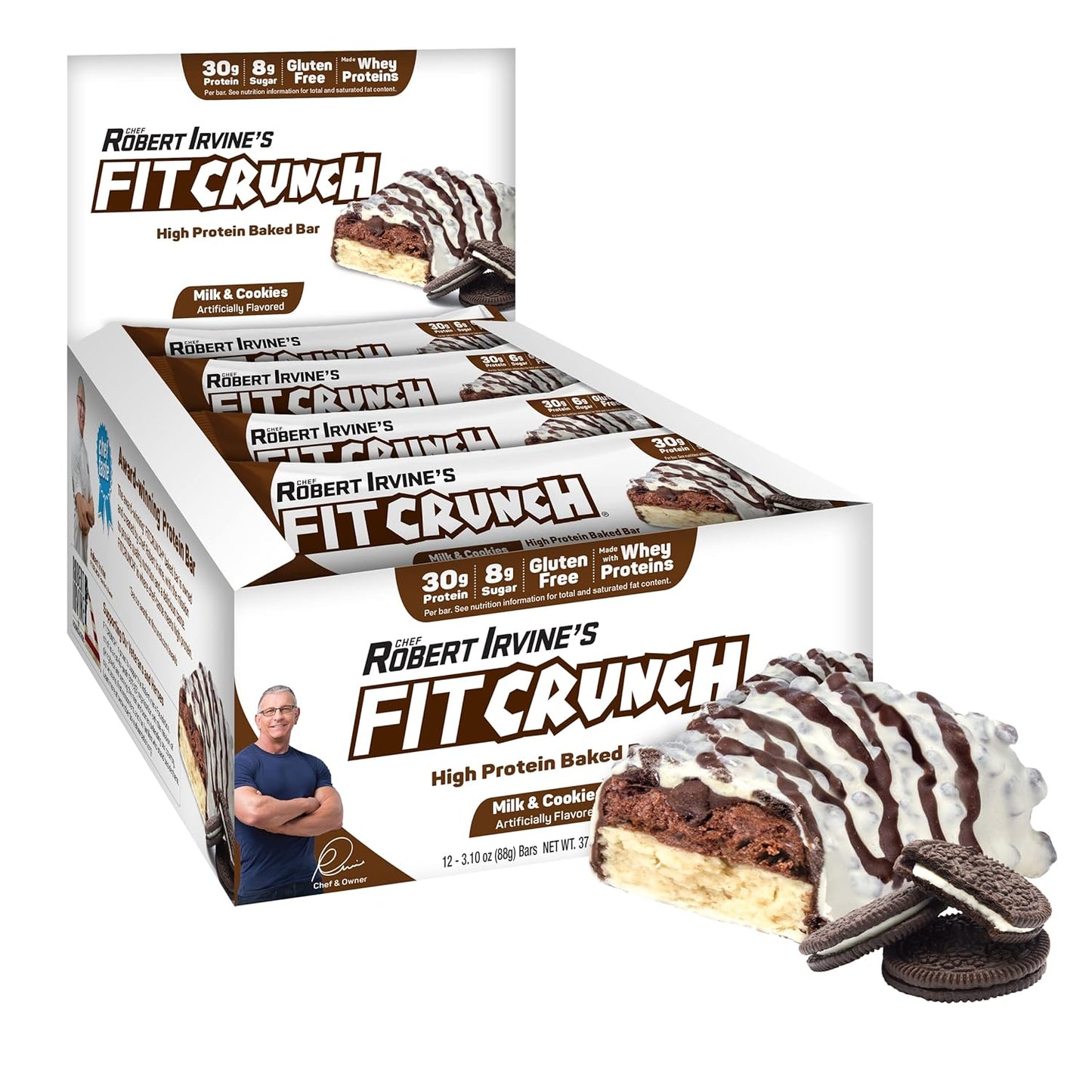 FITCRUNCH Full Size Protein Bars - 6-Layer Baked Delight