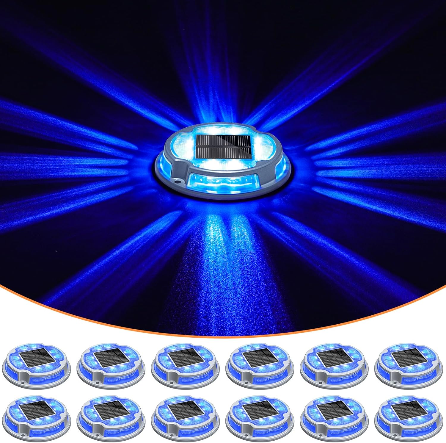 VOLISUN Solar Driveway Lights - 12 Pack Waterproof Ground Lights