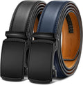 BULLIANT Men Ratchet Sliding Belts 2 Pack - Precise Micro Adjustment