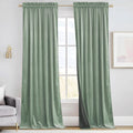RYB HOME Mint Green Velvet Curtains for Stylish Room Decor