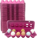 Pink Paper Pulp Egg Cartons - 50 Pack of Reclaimed Paper Holders