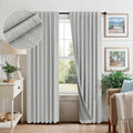 Light Grey Black Out Curtains 72 in Long Pair - Room Darkening Linen