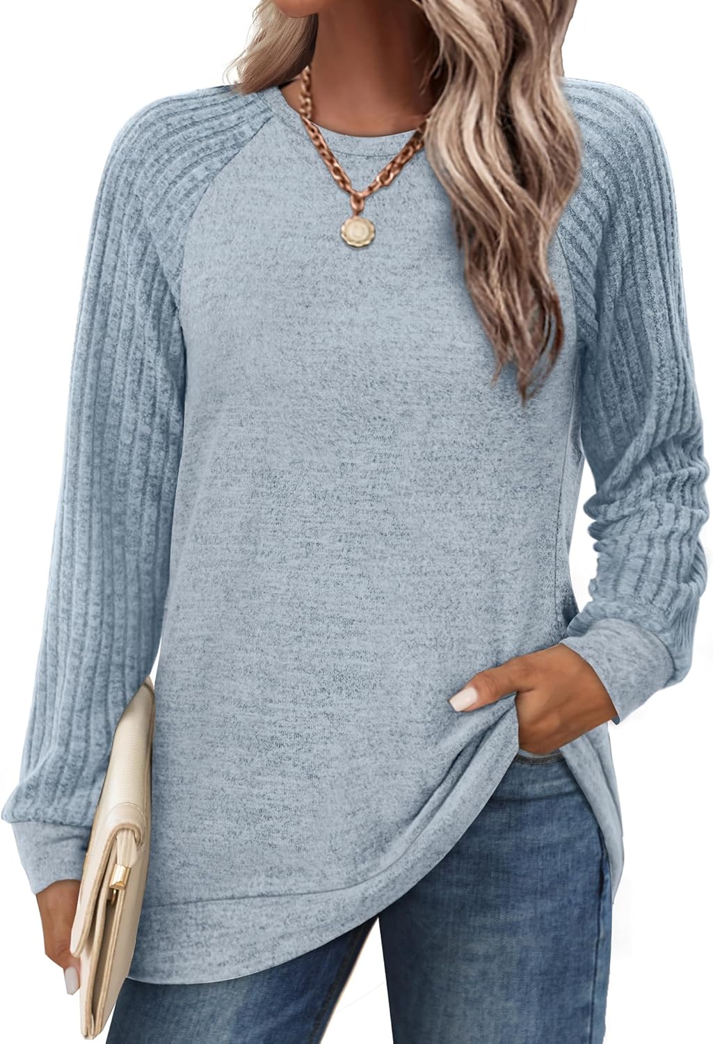 Saloogoe Lightweight Tunic Sweatshirt - Cozy Fall Chic