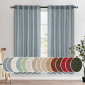 Dusty Blue Linen Curtains 72 in Length 2 Panels - Semi Sheer Privacy