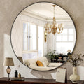Round Mirror 30 Black Wall Mounted Circle Mirror - Modern Brushed