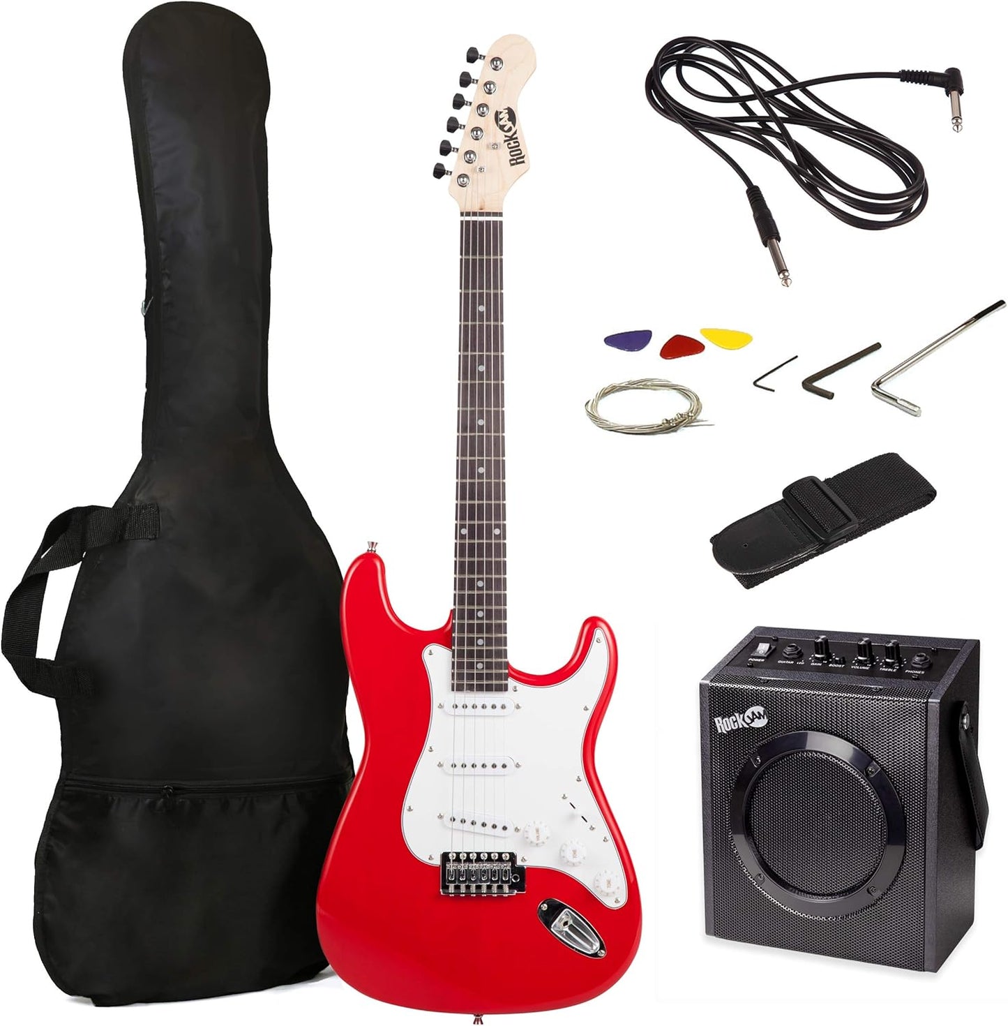 RockJam Electric Guitar Superkit with Amp, Gig Bag & Lessons