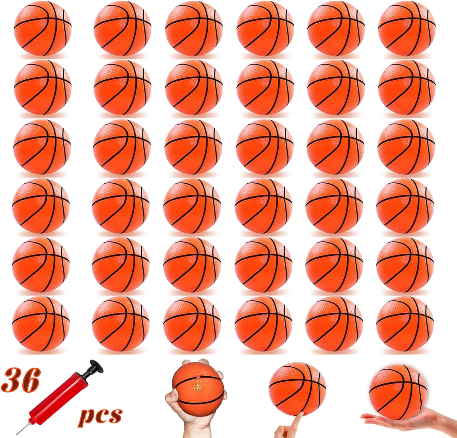 36 Pcs Mini Basketballs Set for Kids with Pump - Fun Sports Gift