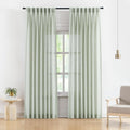 Soft Green Pinch Pleated Semi Sheer Curtains 40in x 95in - Light