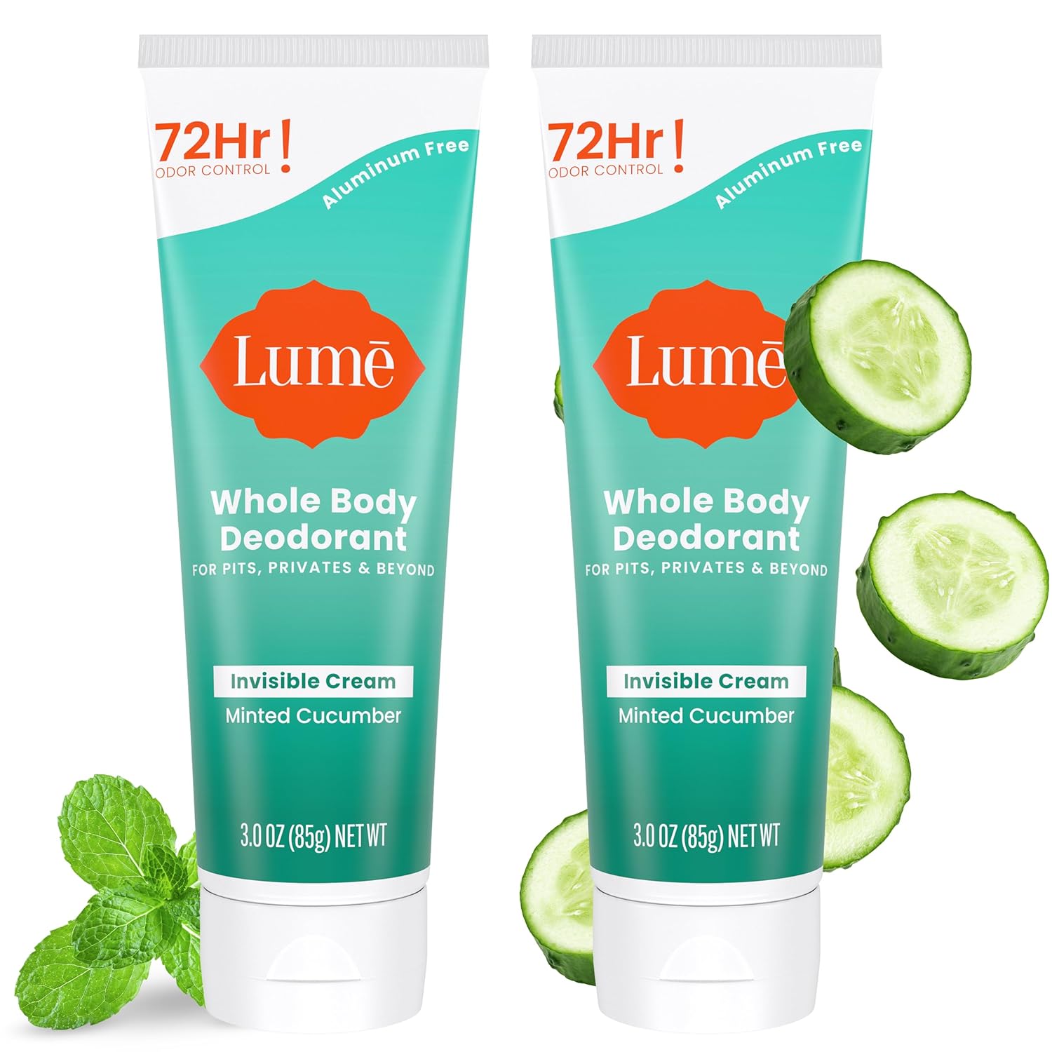 LUME Whole Body Deodorant - 72 Hour Odor Control Cream Tube