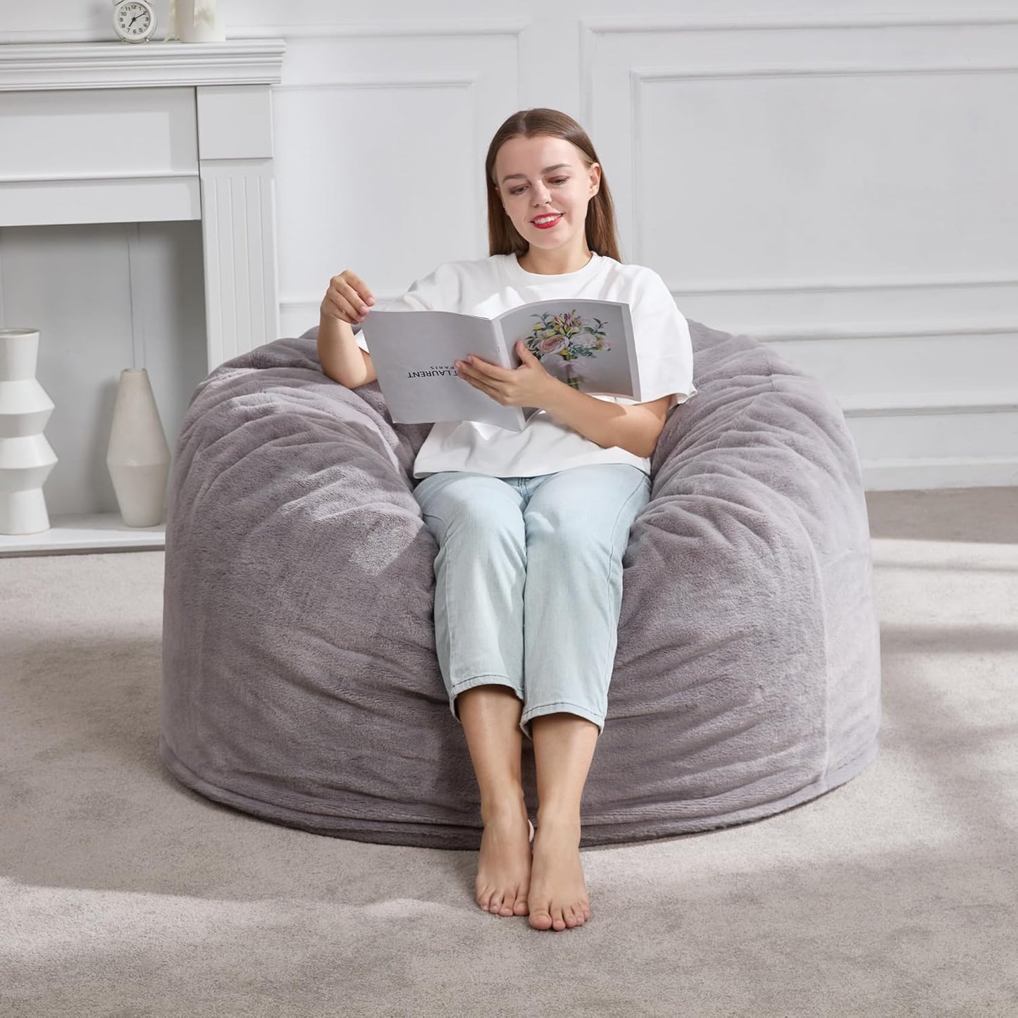Hobestluk 3ft Bean Bag Chairs for Adults - Plush Comfort