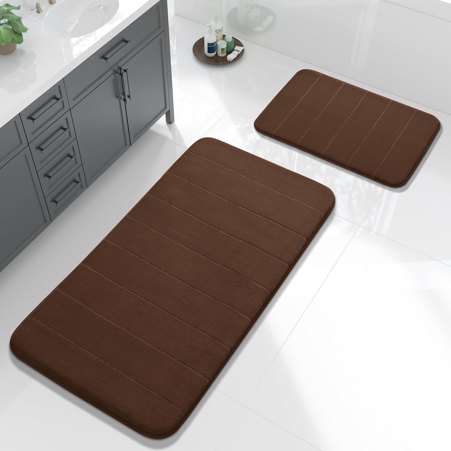 Yimobra Large Bath Mat Set - Super Soft Quick Dry Rugs