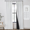 White Blackout Curtains 84 Inch Length for Total Darkness