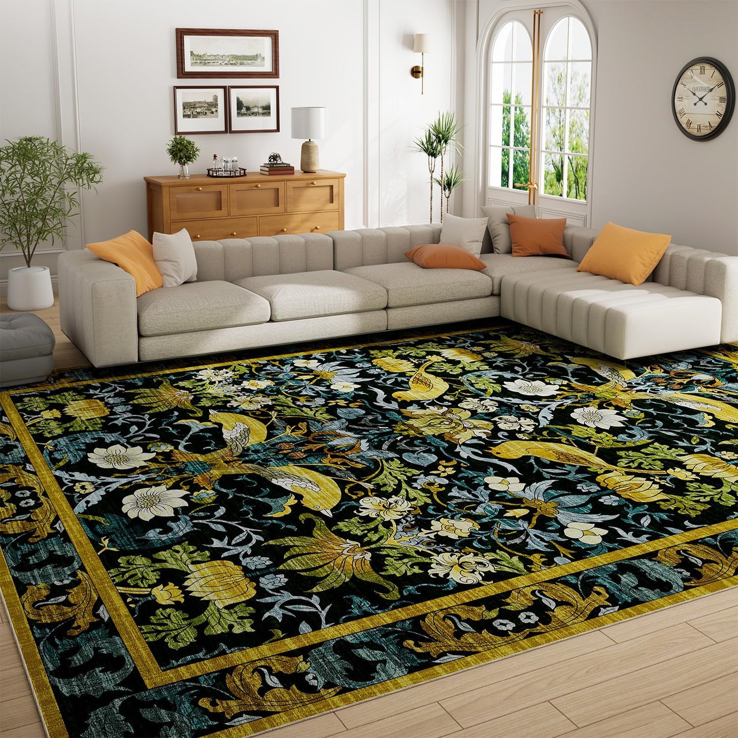 Washable Area Rug 8ftx10ft Boho Soft Living Room Rug for Home