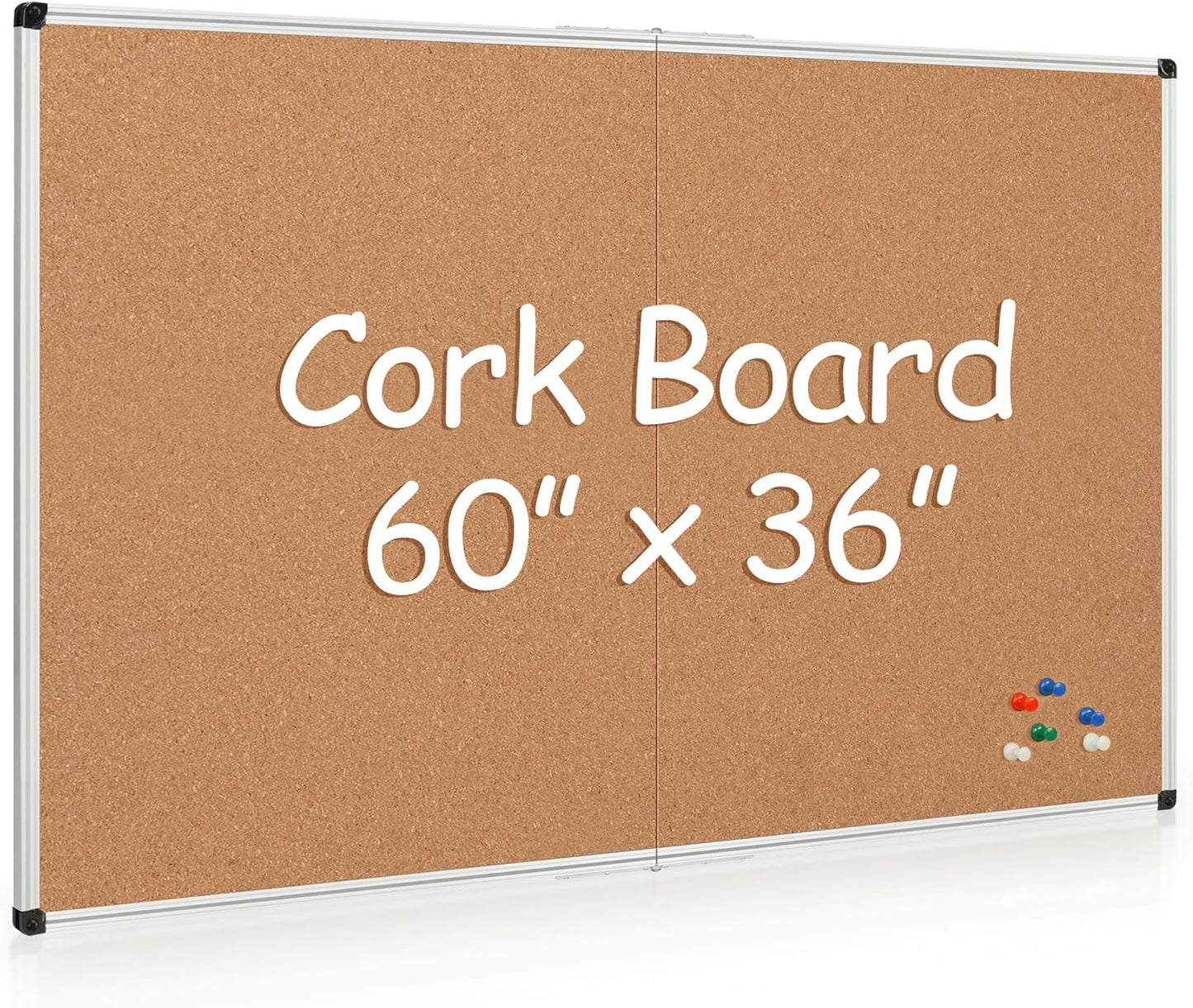 Extra Large Cork Bulletin Board for Home, Office & School Use