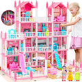 4-Story 13 Rooms Huge Dream Doll House with Dolls - Imaginative Play