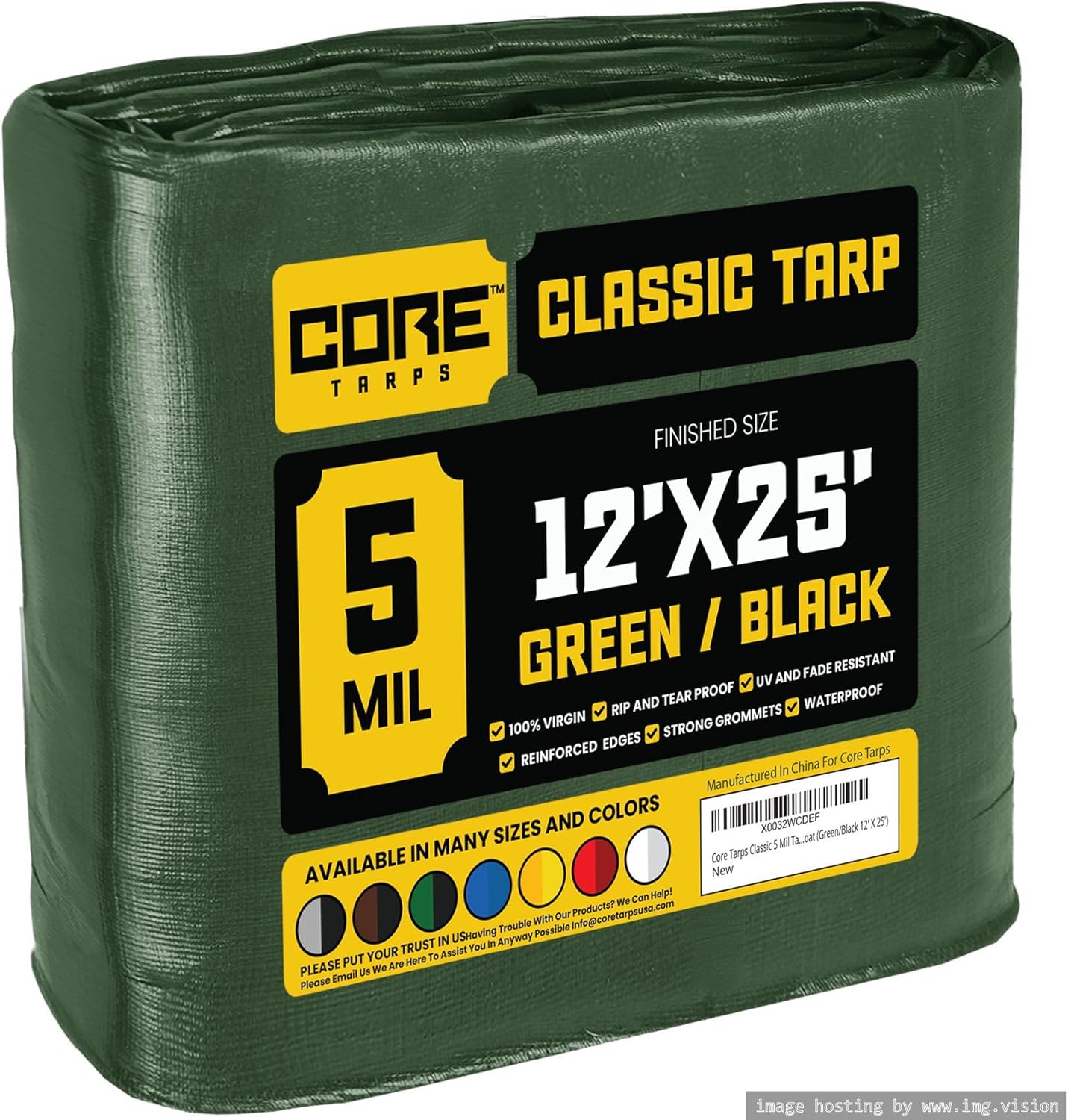 Core Tarps Classic 5 Mil Tarp Cover for All Weather Protection