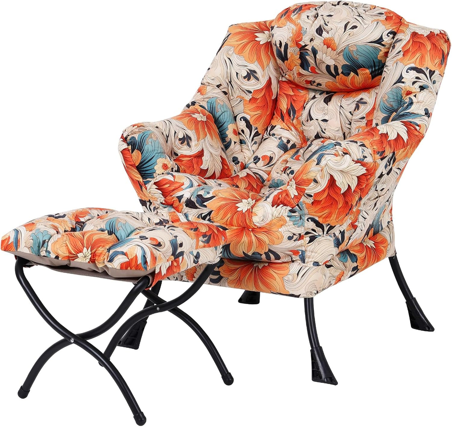 Welnow Lazy Chair with Ottoman for Small Space Comfort