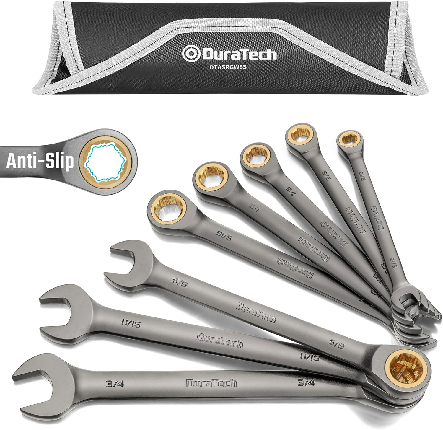 DURATECH Anti-Slip Ratcheting Wrench Set for Efficient Repairs