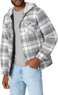 Men's Quilted Lined Flannel Shirt Jacket with Hood - Warm Layer