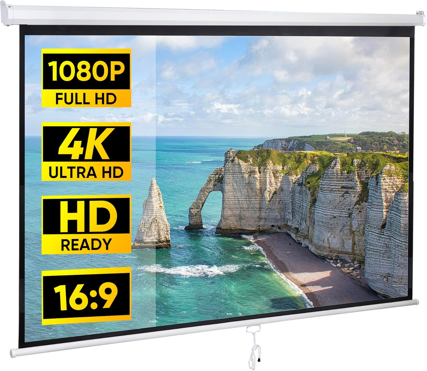 80 Inch Projection Screen for Indoor Outdoor Movie Experiences