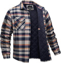 Men's Flannel Shirt Jacket Quilted Lined Plaid Coat - Warm Layering as