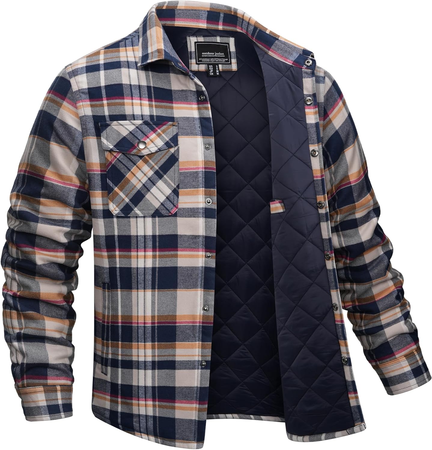 EKLENTSON Men's Flannel Shirt Jacket for Warm Winter Comfort