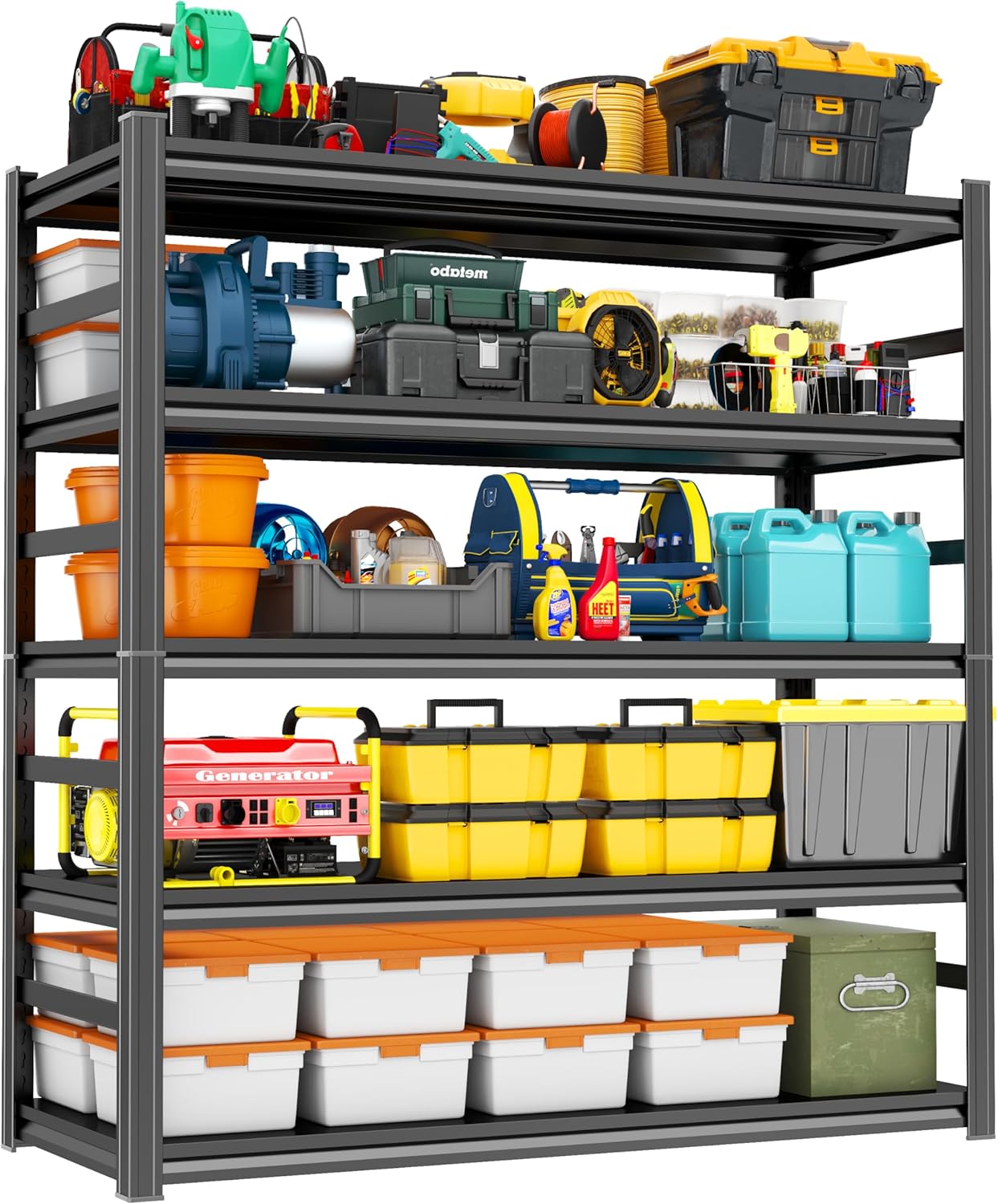78in Heavy-Duty Garage Storage Shelves with Adjustable Design