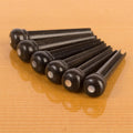 Waverly Ebony Guitar Bridge Pins with Pearl Dot Inlay - Slotted Set