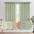 Sage Green Linen Curtains 72 in Length - Semi Sheer Privacy Panels