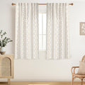 63 in Boho Sheer Linen Floral Curtains - Semi Privacy Panels