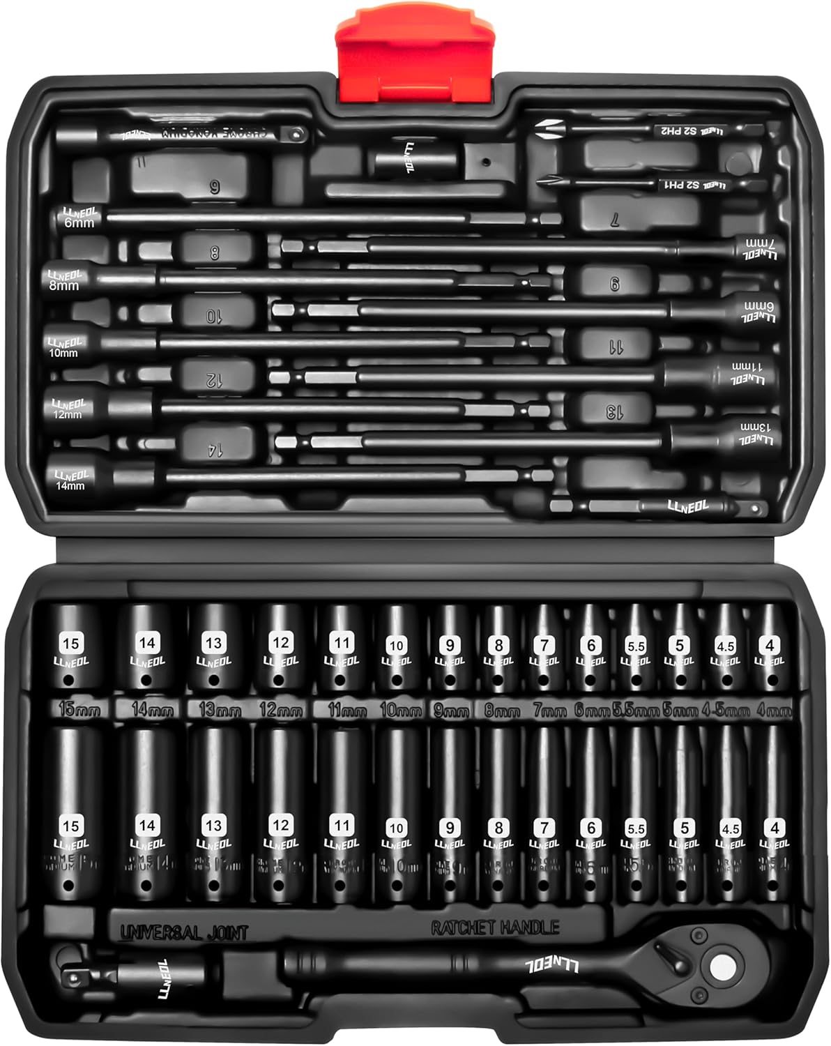 1/4 inch Drive Socket Set & Nut Driver Set 44PCS for Every Task