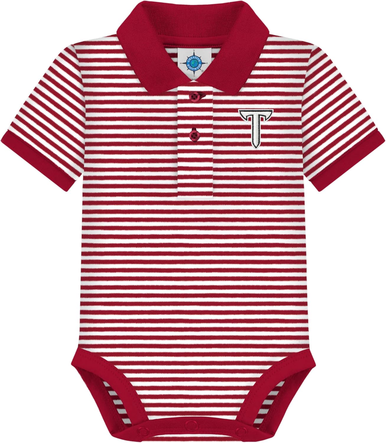 Creative Knitwear College Baby Striped Polo Bodysuit for Infants