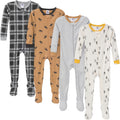 Gerber Baby-Boys 4-Pack Footed Pajamas - Soft, Snug Fit