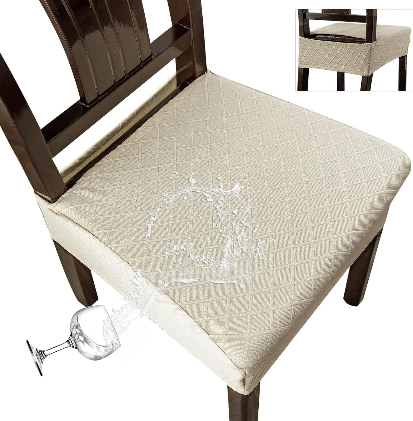Genina Waterproof Chair Covers Set of 6 for Dining Room Use