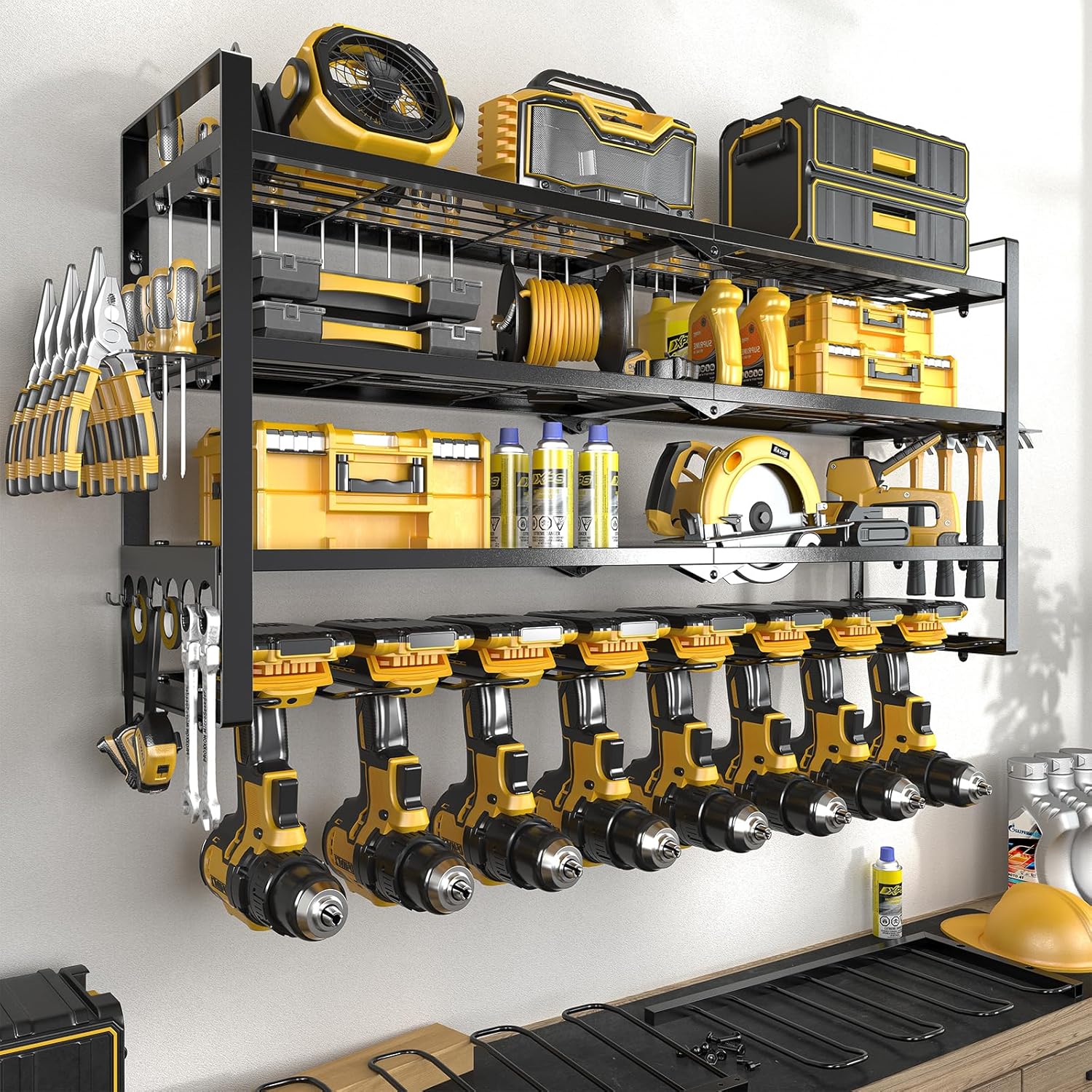 SOYEEZE Power Tool Organizer for Heavy Duty Garage Storage