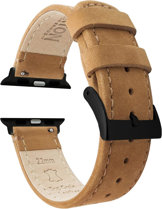 BARTON WATCH BANDS Top Grain Leather Bands for Apple Watch