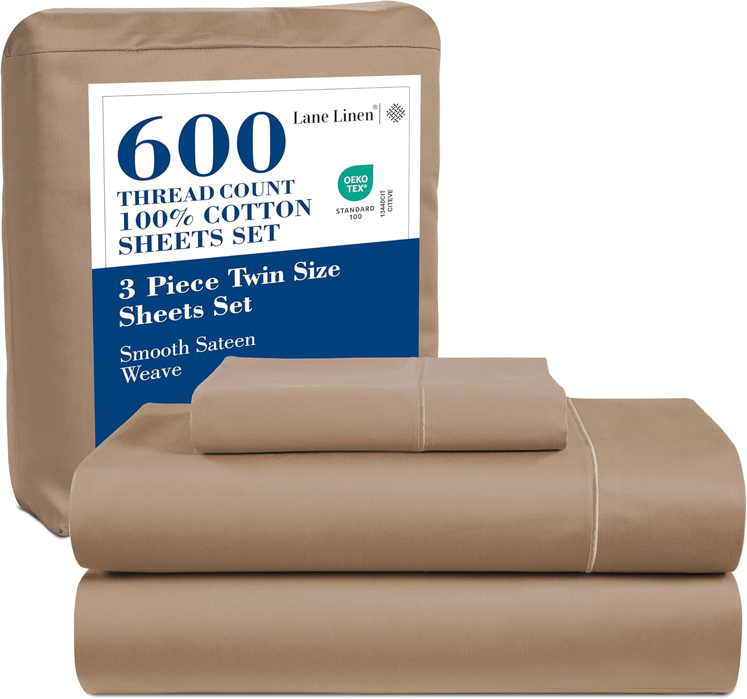 600 TC Mercerized Cotton Twin Sheets Set for Ultimate Comfort