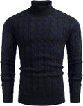 Men's Slim Fit Turtleneck Sweater for Men - Twisted Knit Warmwear