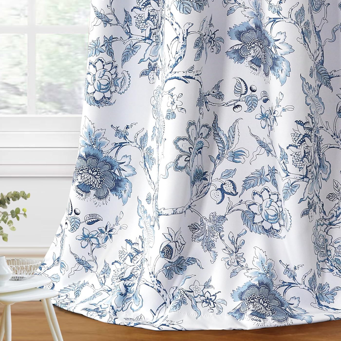 H.VERSAILTEX Blackout Curtains 84 Inch Length Floral Print Set