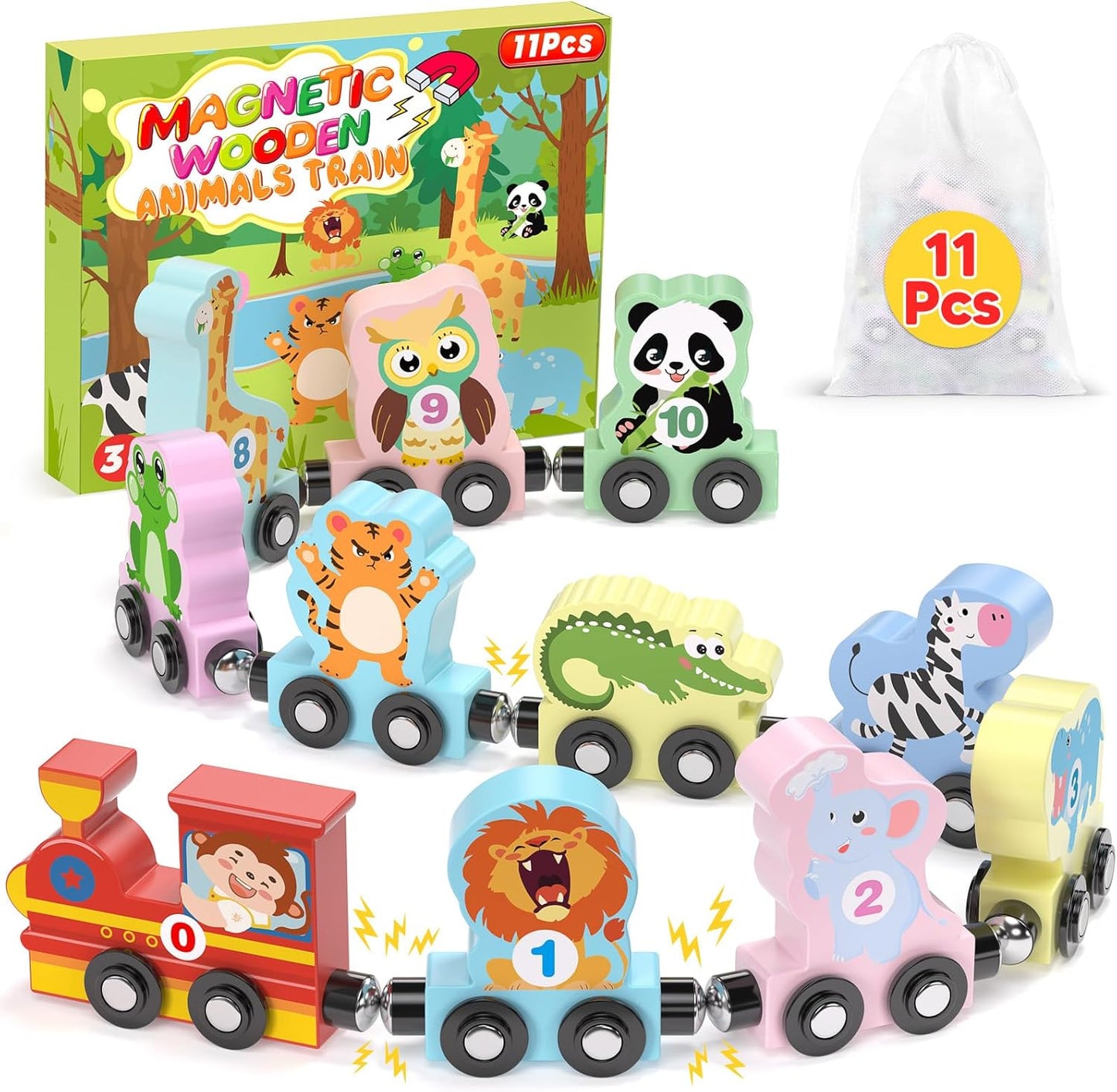 Montessori Magnetic Train Set: Educational Fun for 1-3 Year Olds!