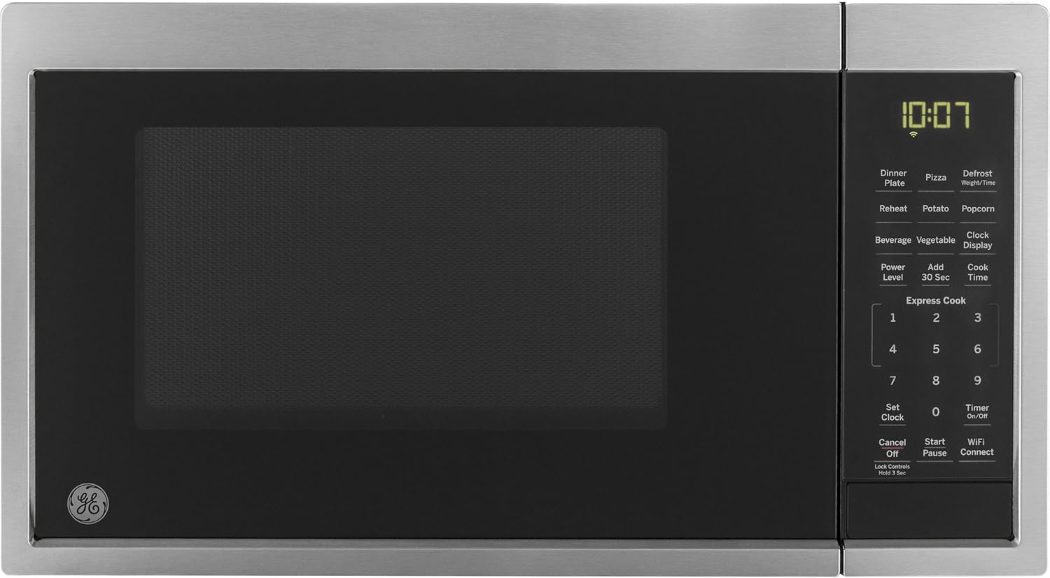 GE Smart Microwave | Scan-to-Cook & Wifi | 0.9 cu ft, 900W | Essential Stainless