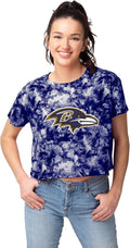Foco Women's Fashion Crop Top Shirt with NFL Team Logo for Fans
