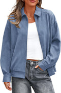 Faux Suede Bomber Jacket Women Fall Fashion - Cozy Oversized Zip
