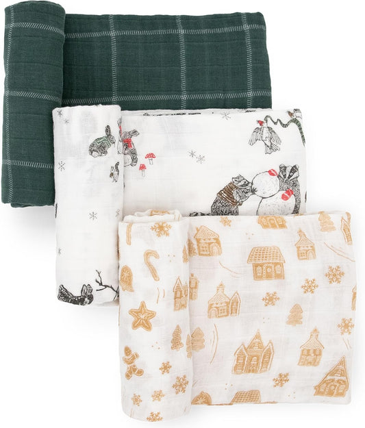 Little Unicorn Premium Muslin Swaddle Blanket 3 Pack for All Uses
